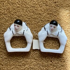 Mime napkin rings. Set of 8.